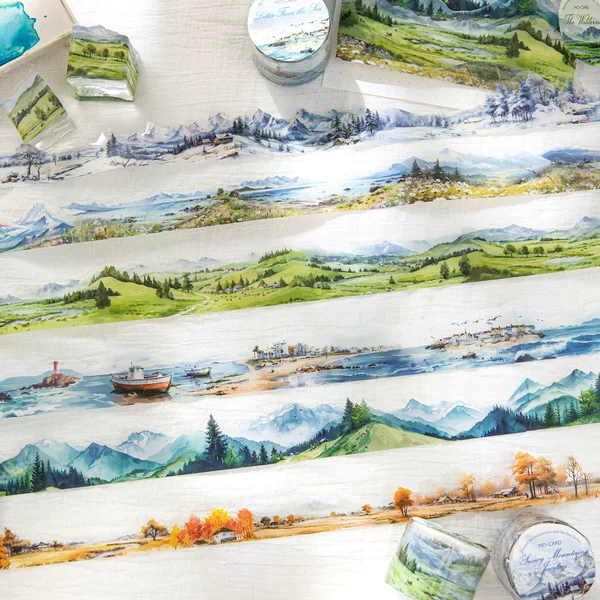 Mo Mo PET Shaped Tape Gone to Shanhai Series Hand Account DIY Decorative Stickers Base Material Stickers 6
