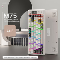 Free Wolf M75 ロシア語ワイヤレス Bluetooth デュアルモードメカニカルフィールロシア語キーボードゲーム e スポーツオフィスサイレント PBT