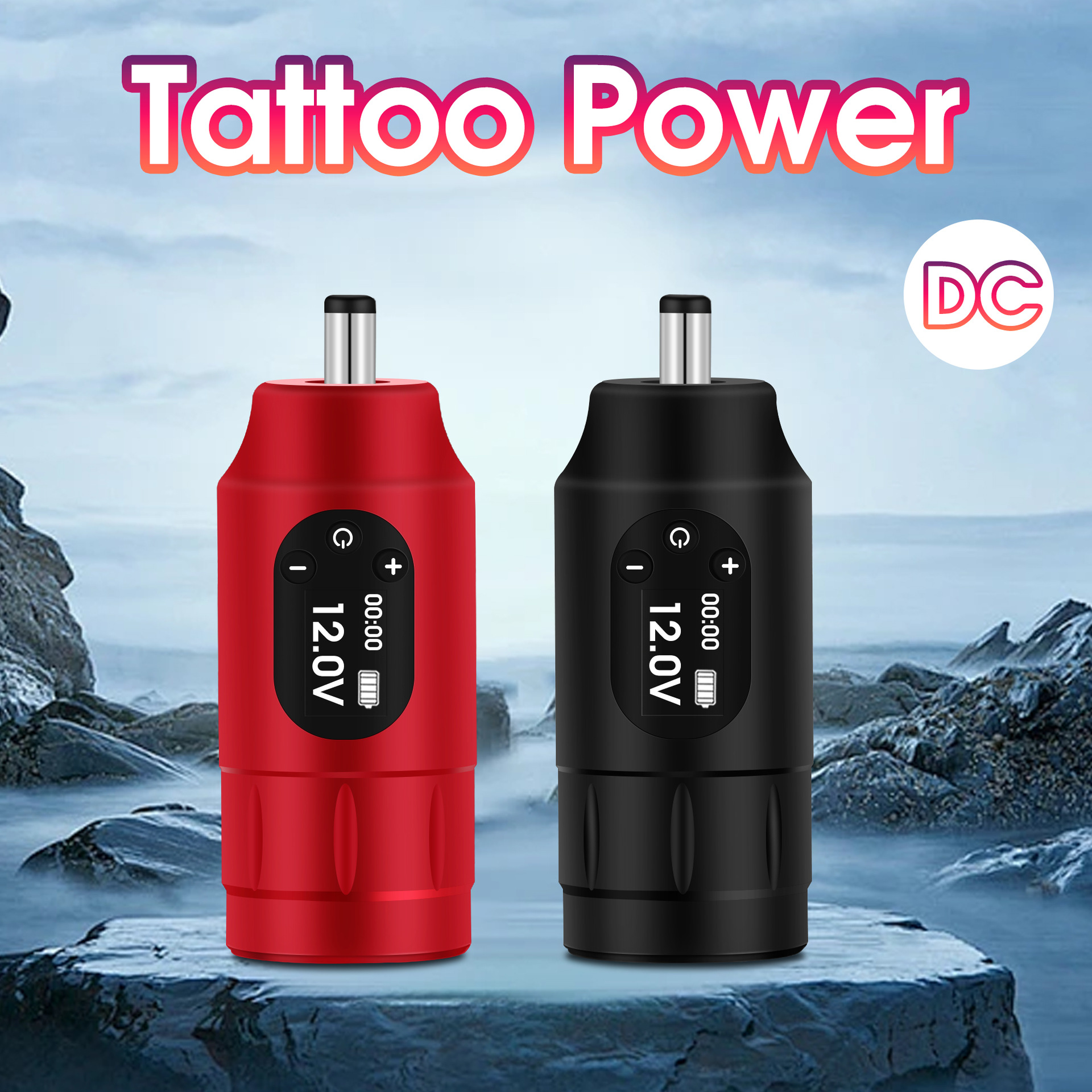 Transfronterizo Amazon inalámbrico tatuaje fuente de alimentación DC cabeza OLED tatuaje digital regulador de batería adaptador de máquina de tatuaje