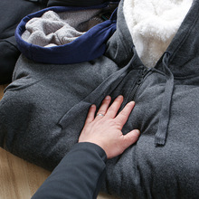 老美订单！加绒加厚！出K原単外贸尾货冬季连帽开衫卫衣外套男装