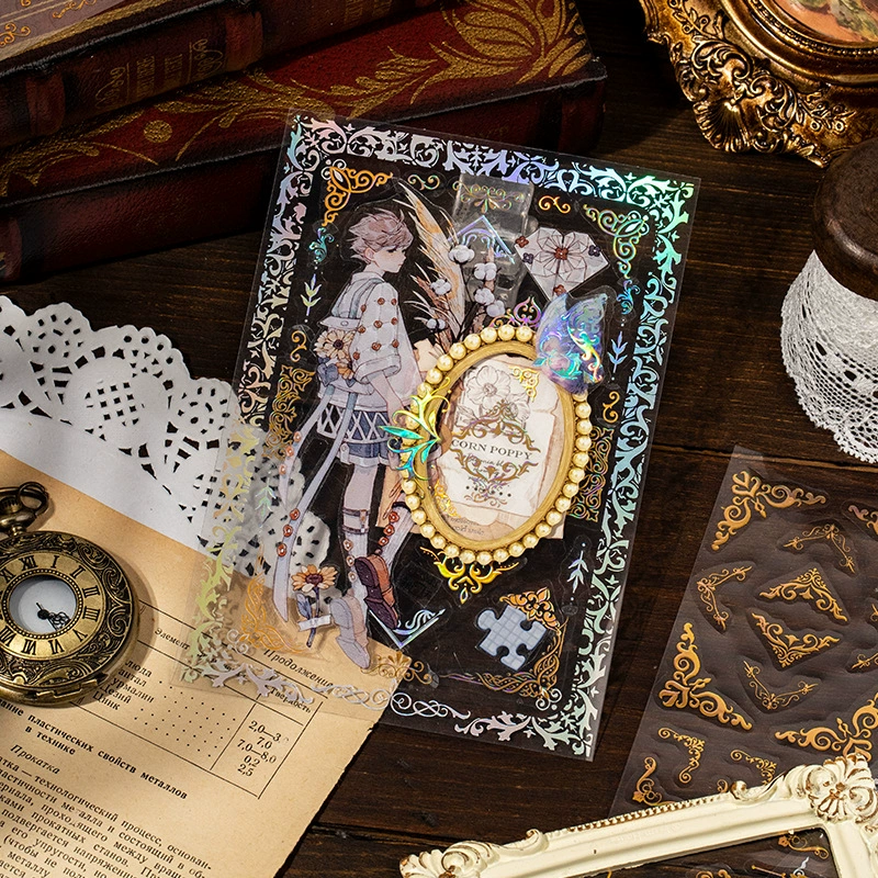 Золотые уголки для животных Yuxian Ou Dian Secret Realm серия ретро, универсальные для руки и рта, Гу Мэй, декоративные наклейки для gut карты