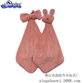佛山厂家生产毛绒公仔 玩具 创意卡通 兔子擦手巾 婴儿加厚安抚巾
