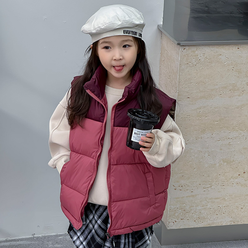 Ropa de niños, chaleco de bebé, otoño y invierno, nuevo tipo de chaleco de invierno para niños y niñas, color grueso, chaleco de invierno cálido, un cabello