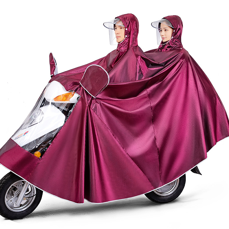 Coche eléctrico impermeable motocicleta batería coche extra grande engrosado doble individual hombres y mujeres largo poncho a prueba de lluvia de cuerpo completo