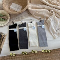 纯色基础压力小腿袜~莱卡橡筋分段 软罗口不勒脚少女秋冬百搭堆堆