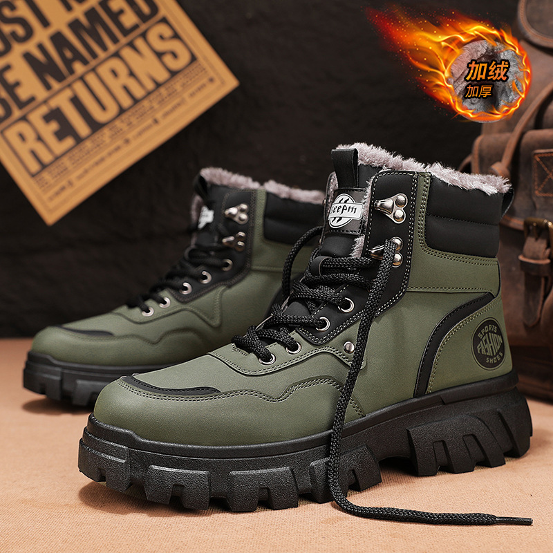 Botas de invierno de camello de Martin zapatos de hombre nuevos zapatos de trabajo de alto nivel, moda para hombres, zapatos de algodón caliente grueso