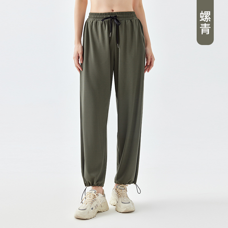 2024 Otoño e Invierno Nuevos pantalones de yoga de talla grande Pantalones de fitness de bolsillo europeos y americanos para mujer con cordón de cintura alta para adelgazar pantalones largos al por mayor