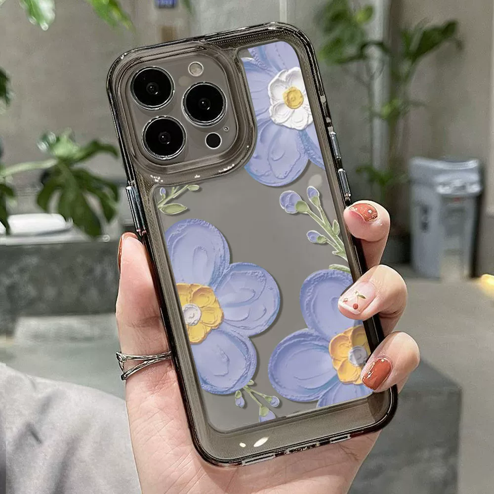Apple, синий совместимый чехол для телефона, iPhone13 Pro, iPhone 12, защитный чехол, цветочный, iphone