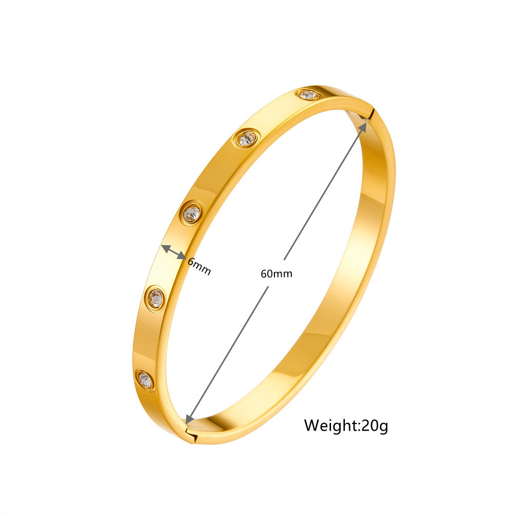 Pulsera de titanio Pulsera de acero inoxidable Pulsera de uñas de galvanoplastia de pulido artificial de alta gama de acero de titanio transfronterizo pulsera de uñas de acero inoxidable de joyería simple de las mujeres