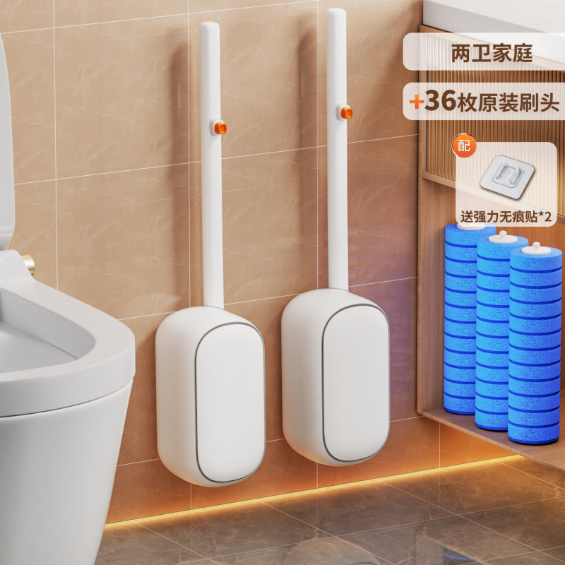 cepillo de inodoro desechable colgado en la pared para uso doméstico sin rincón muerto nuevo cepillo de limpieza de inodoro