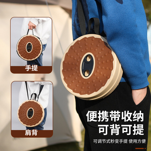 Soft rubber foldable camp chair outdoor portable travel adjustable telescopic stool retractable seat stall night market train stool