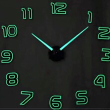 47Inch luminous夜光大尺寸粘贴挂钟golw墙贴表装饰3D wall clock