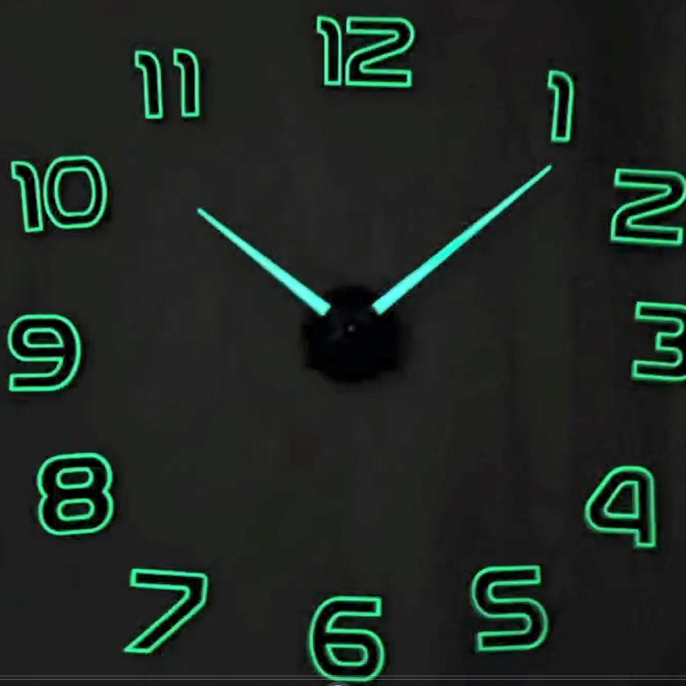 47Inch Luminous Luminous Large Size Paste Wall Clock Golw Wall Sticker Table Decoration 3D Wall Clock