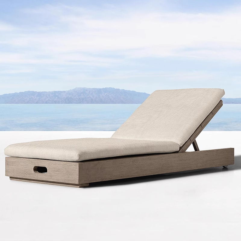 Cama al aire libre patio villa casa piscina sillón al aire libre frente al mar a prueba de agua y protección solar sillón de teca