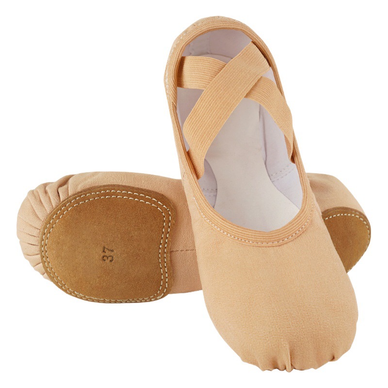 Zapatos de baile de las mujeres de fondo suave para adultos Examen de arte profesional práctica corporal zapatos elásticos sin cordones de tela elástica completa Ballet
