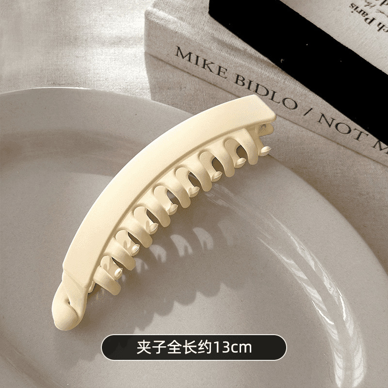 つや消しのシンプルな大きなバナナクリップ、多用途のダークカラーの女性の髪の量、滑り止めポニーテールヘアクリップ、歯付きヘアクリップ|undefined