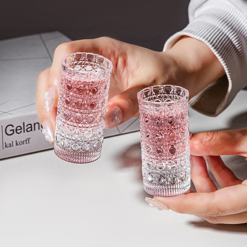 浮雕加厚宝石纹白酒杯shot杯套装一口杯野格烈酒杯鸡尾酒杯小酒盅|undefined