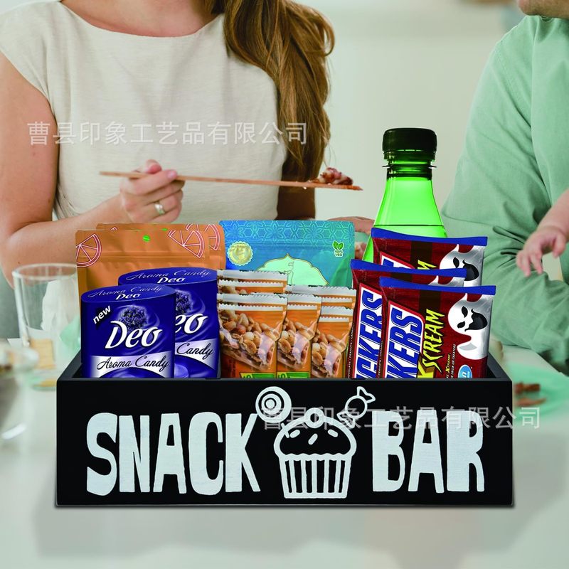 ハンドル付き木製スナック収納ボックスポテトチップスコーラ収納ボックス無垢材キャンディーバーディスプレイボックス食品ディスプレイボックス|undefined