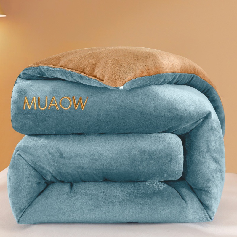 Factory Direct Sales Milk Velvet Quilt Thickened Warm Cotton Quilt Student Dormitory Single Velvet Quilt Core Bedding One-Piece Dropshipping