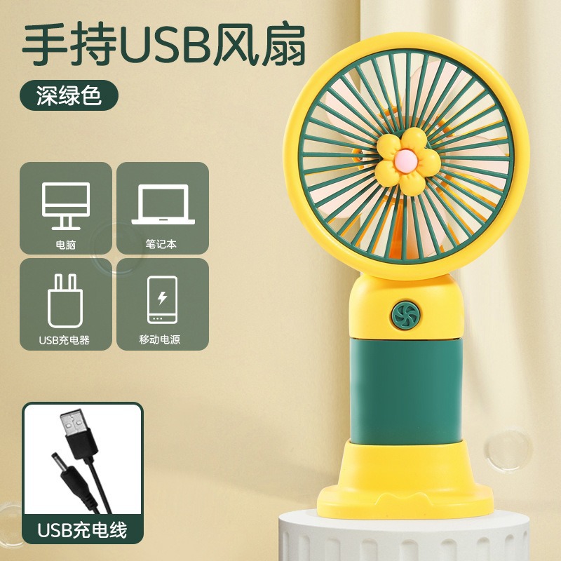 Mini Ventilador Portátil de Mano de Plástico Recargable USB Silencioso para Escritorio