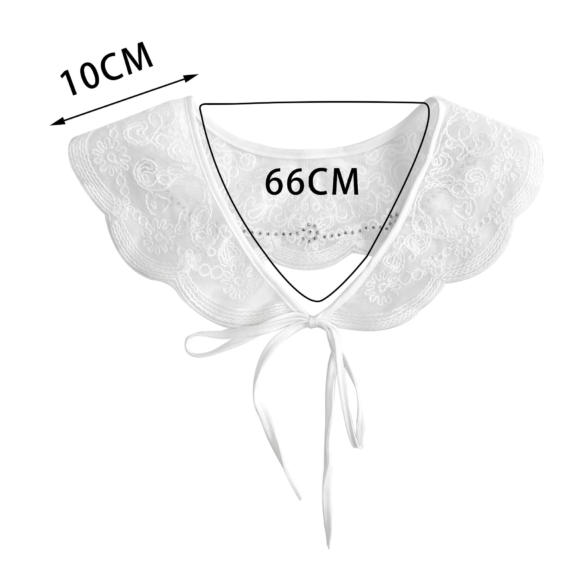 Dolce cuello de encaje blanco con grapas exquisitas con lazos, chaqueta de verano delgada, diseño de falda sin mangas image 6