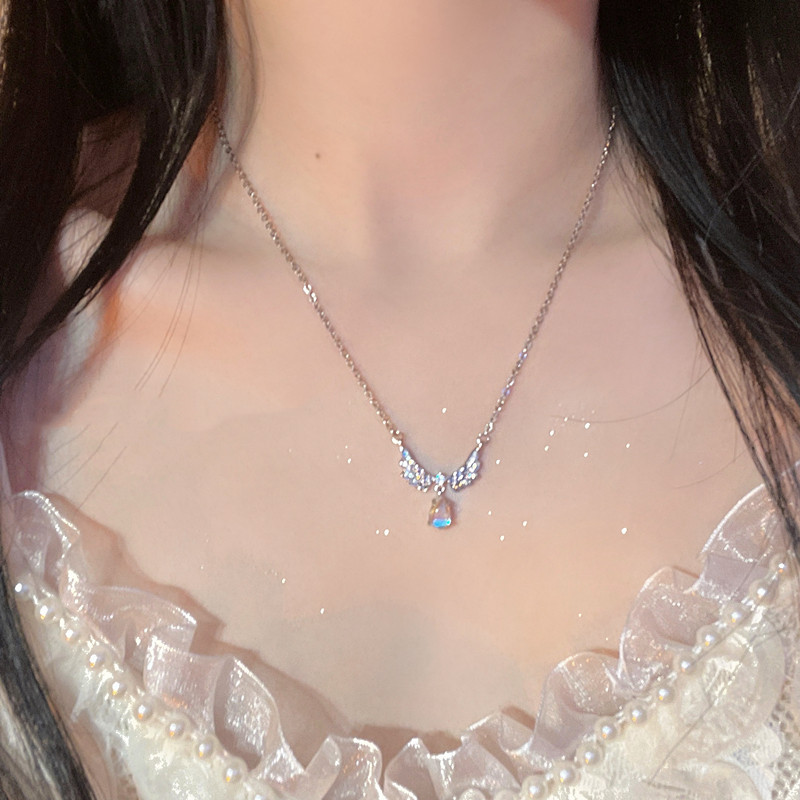 천사 날개 Ins 인터넷 연예인 같은 스타일 틈새 디자인 센스 목걸이 여성 달빛 럭셔리 간단한 올 매치 목걸이