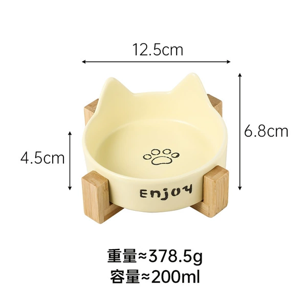 [猫耳黄色猫爪单碗+十字架]