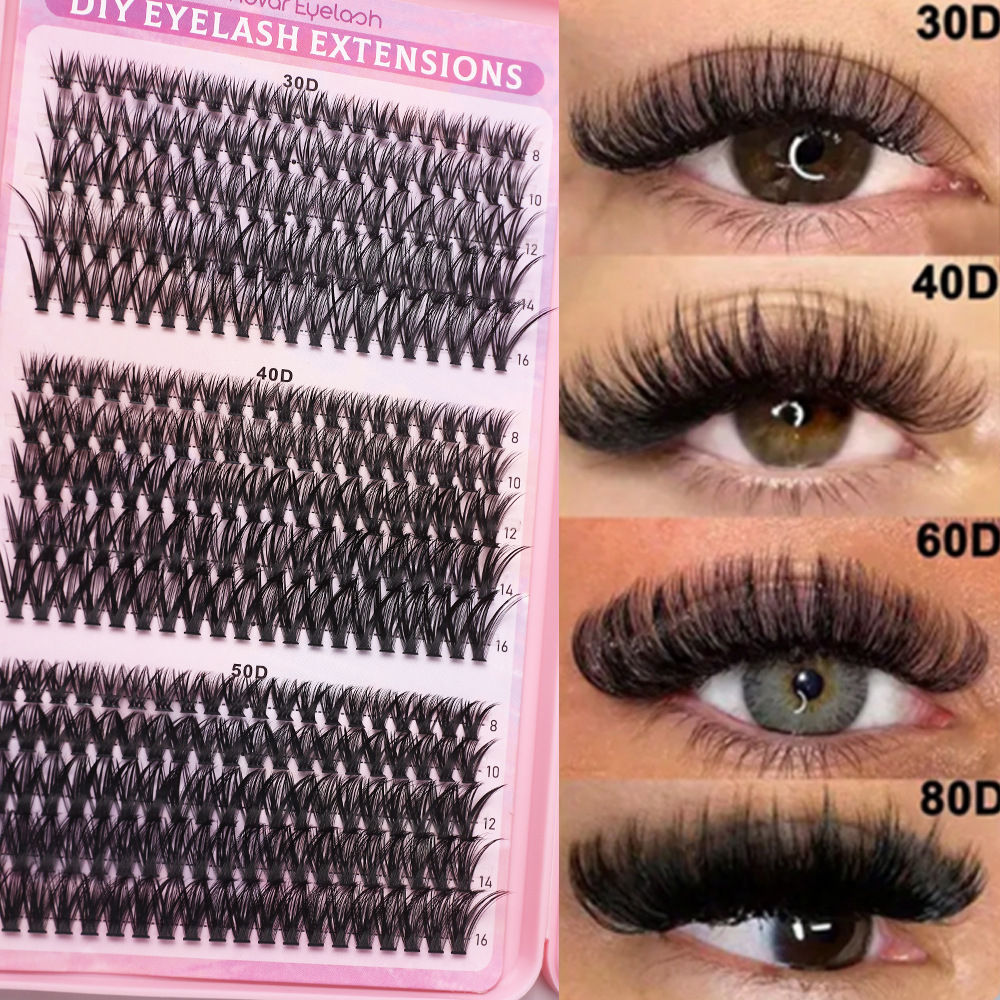 Conjunto de libro de pestañas transfronterizas DIY30D - 100D conjunto de pestañas falsas segmentación D-curva