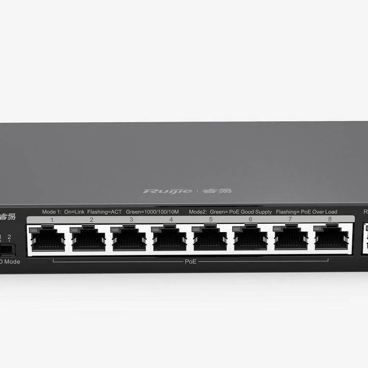 锐捷RG-ES109G-LP监控***低功率POE交换机默认项