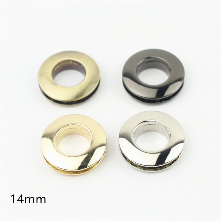 Luggage and Handbag Hardware Accessories, Alloy Screws, Eyelets, Fox-Eye Die-Cast Eyelets, Bull-Eye Eyelets, Inner Diameter 1.4cm