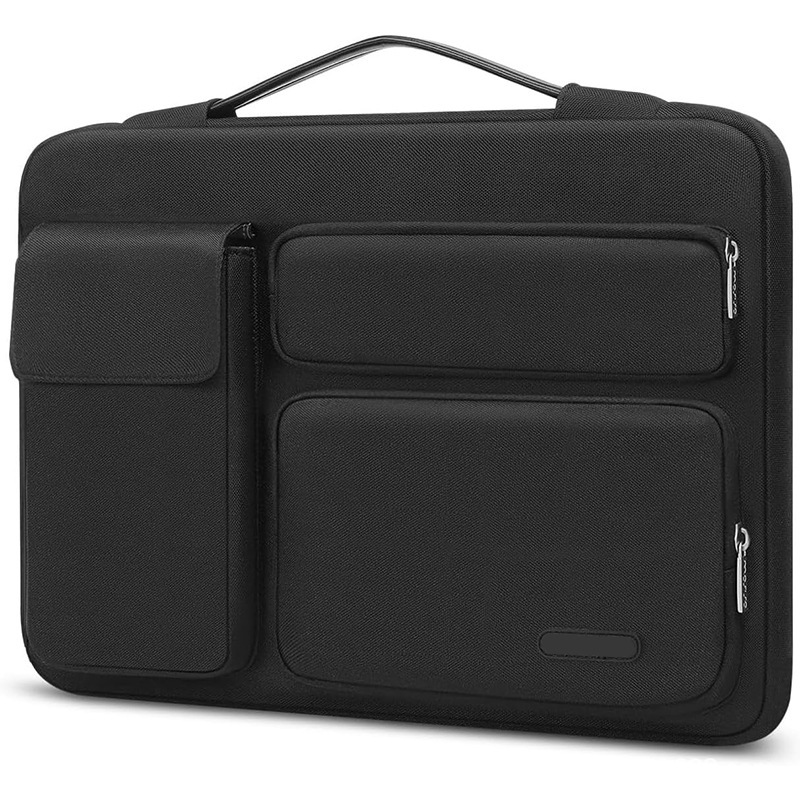 Three Front Pockets, Flip-Top Laptop Bag, Multi-Pocket Laptop Tablet Bag, Amazon Export with Pull Rod