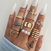 Ring, design golden set from pearl, European style, trend of season