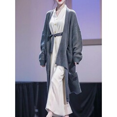 秋冬季穿搭一整套2025新款大码针织毛衣女开衫洋气连衣裙两件套装