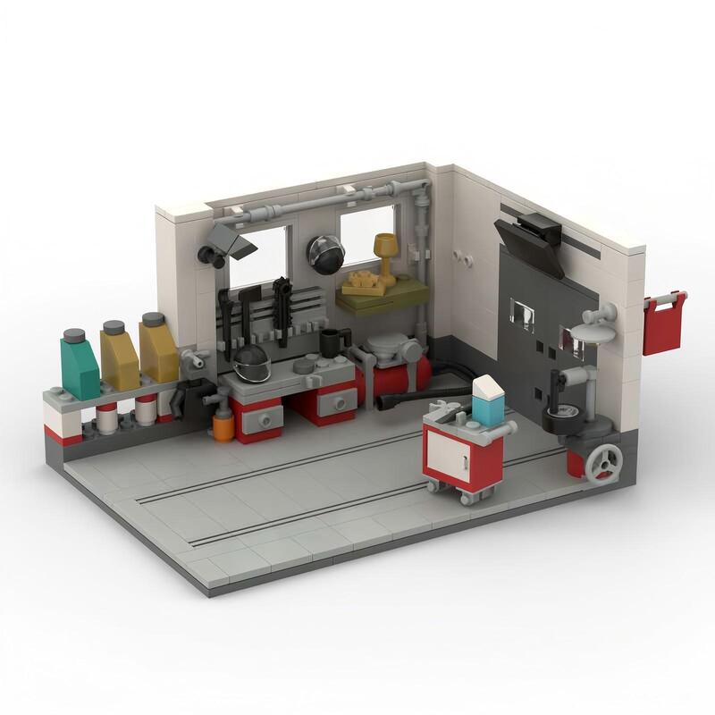 Compatible with Lego Moc Creative Small-Piece Car Repair Shop Toy Set, Assembled Building Blocks, Children's Birthday Gift Compatible with Lego Moc Creative Small-Piece Car Repair Shop Toy Set, Assembled Building Blocks, Children's Birthday Gift