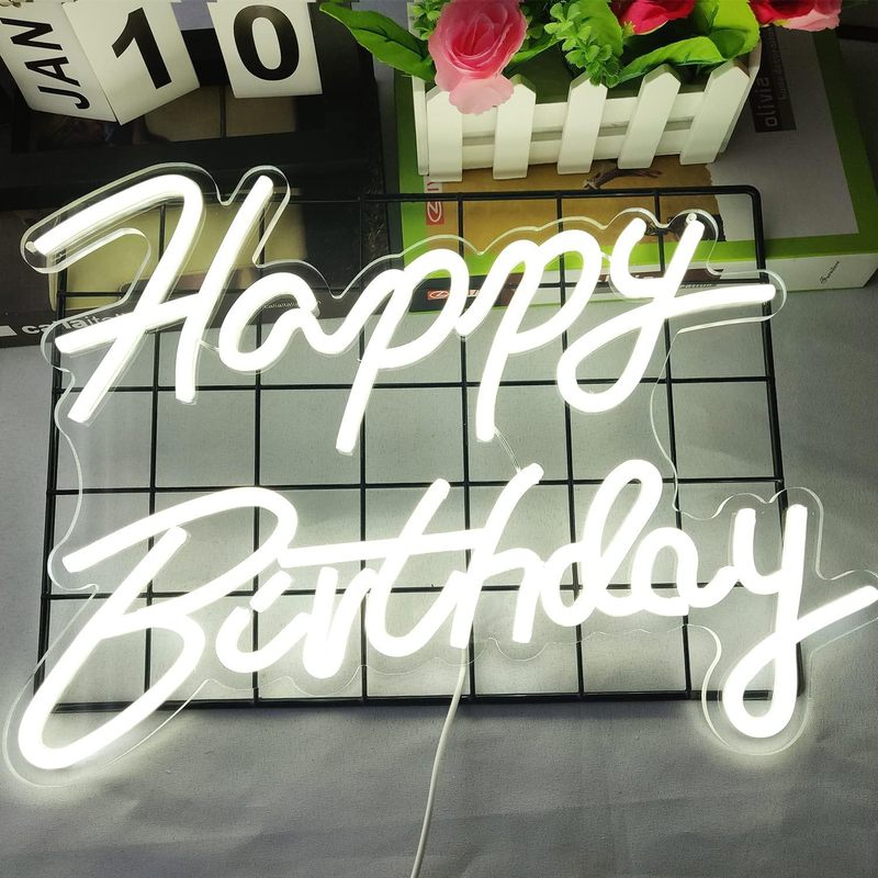 クロスボーダーお诞生日おめでとうledネオンHappy Birthdayケーキスタイリング祭りパーティー装饰ライトUSB|undefined
