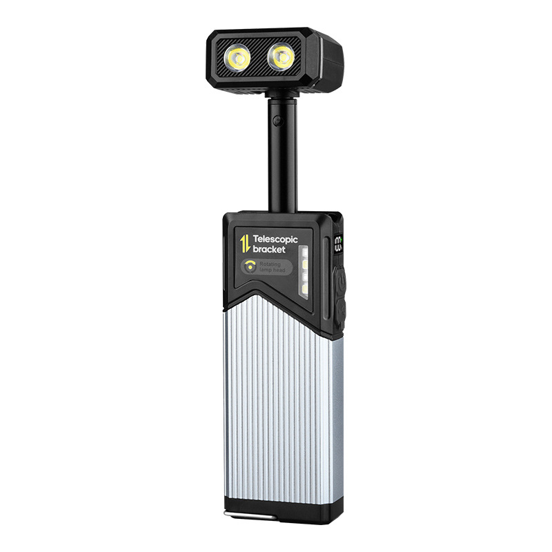 New multifunctional outdoor camping light with hook, extendable handheld lighting, and magnetic work light