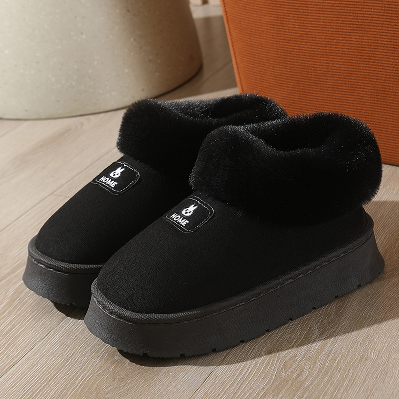 Zapatillas de algodón nuevas del 2025 para hombre y mujer, estilo simple de invierno, se pueden usar al aire libre, botas de nieve con parte trasera cerrada, forradas con forro polar, gruesas y cálidas.