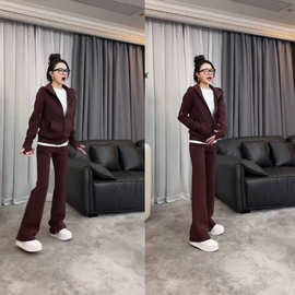 欧货运动服套装女春秋2024秋季新款时尚洋气减龄修身显瘦阔腿裤