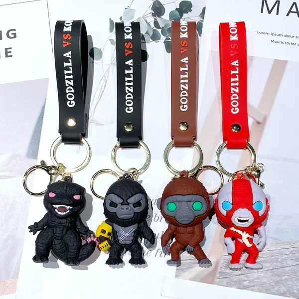 Cross-border King Kong War Godzilla Keychain Pendant Car Bag Key Chain Pendant Doll Small Gift Wholesale
