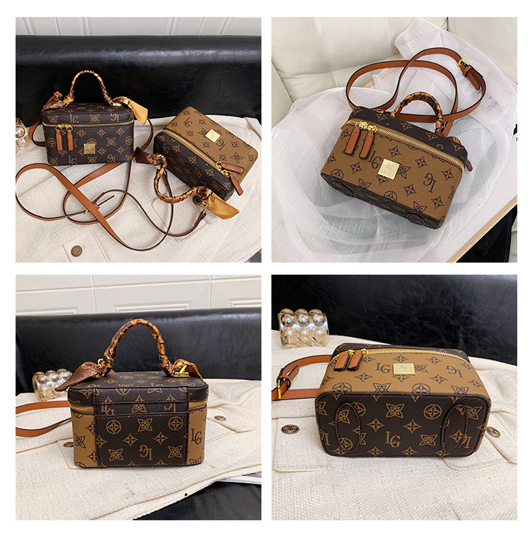 Borsa transfrontaliera, trama alla moda, popolare borsa a tracolla da donna, borsa con stampa retrò, versatile borsa cosmetica in stile coreano per donna_voghion.com