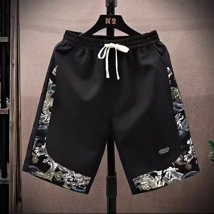 民族风花短裤男士潮牌沙滩夏季薄款青年韩版男装运动五分中裤休闲