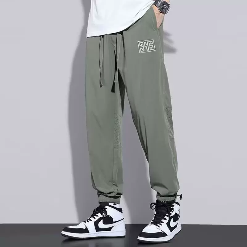 源头厂家休闲裤男春秋季薄款束脚长裤宽松弹力透气运动休闲速干裤