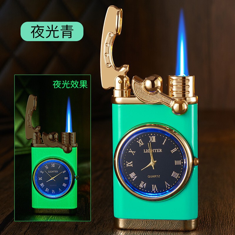 摇臂手表点烟器带灯男士礼品按压直冲防风打火机网红爆款跨境热销|undefined