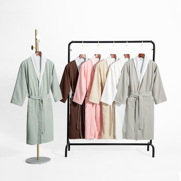 Hilton Five-Star Hotel Bathrobe for Men and Women, Long Couple's Nightgown, Gabardine Double-Layer Bathrobe, More Absorbent Than Pure Cotton