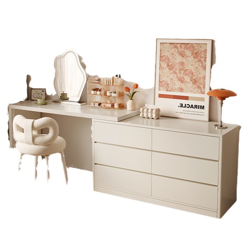 Tocador dormitorio simple moderno pecho de cajones tocador integrado apartamento pequeño escritorio cama cola gabinete tocador mesa de maquillaje