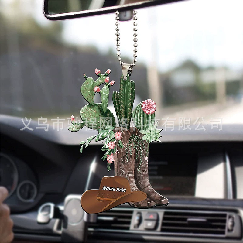 Creative denim boots, pendant, accessory, rear view mirror, new collection