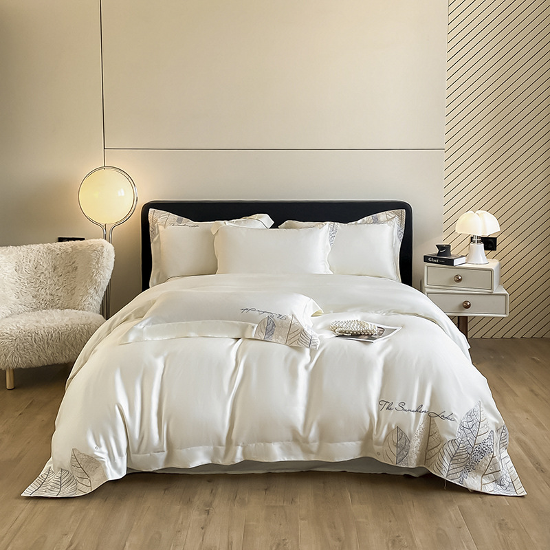 가벼운 럭셔리 60 면 4 피스면 퀼트 커버 100 긴면 퀼트 커버 고급 침대 린넨 새 침구 4