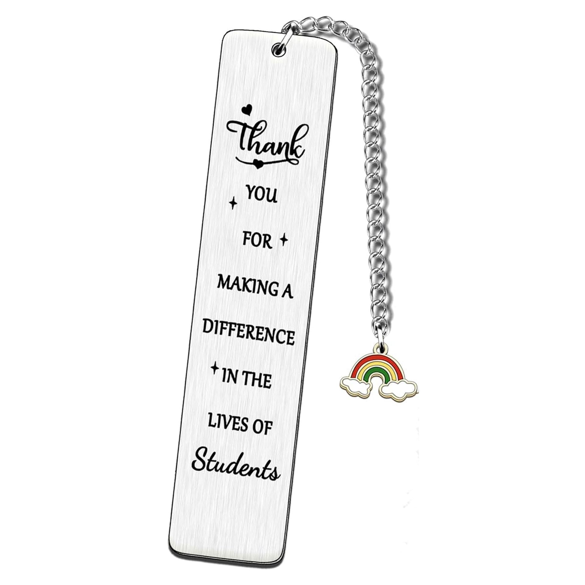 Marcadores de acero inoxidable europeos y americanos Regalos de la temporada de graduación Grabado con láser Gracias Regalos del día del maestro Libro Marcadores de metal