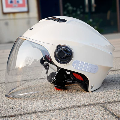 for All Seasons, Men's Summer Sun | Motosiklet kaskı (dəbilqə) - off-white-single-lens-transparent-lens-one-size-fits-all