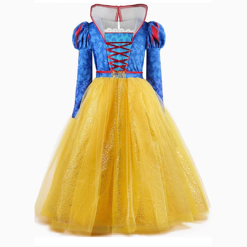 New COS Snow White Character Long Dress Children's Costume Stage Performance Dress